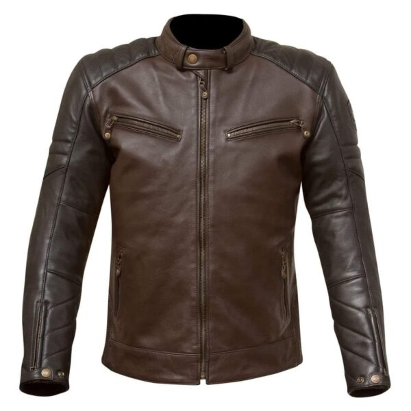 Mens motorcycle Leather Jacket Brown Biker Jacket