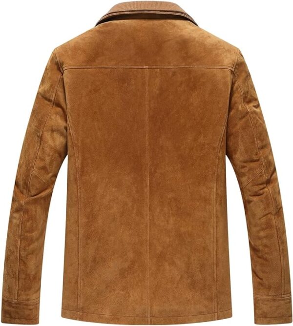 Mens Suede Jacket Long Leather Jacket For Men - Image 6