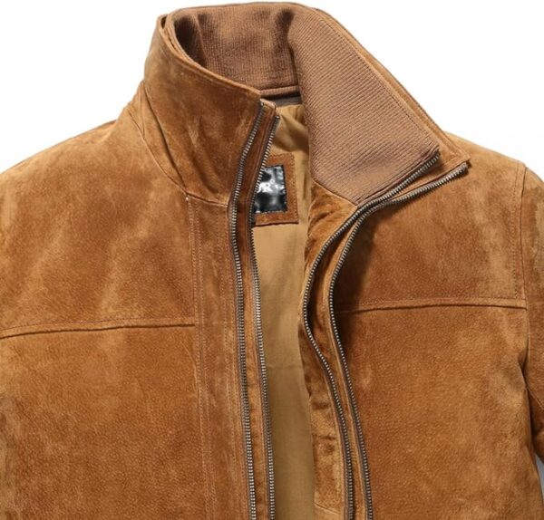 Mens Suede Jacket Long Leather Jacket For Men - Image 5